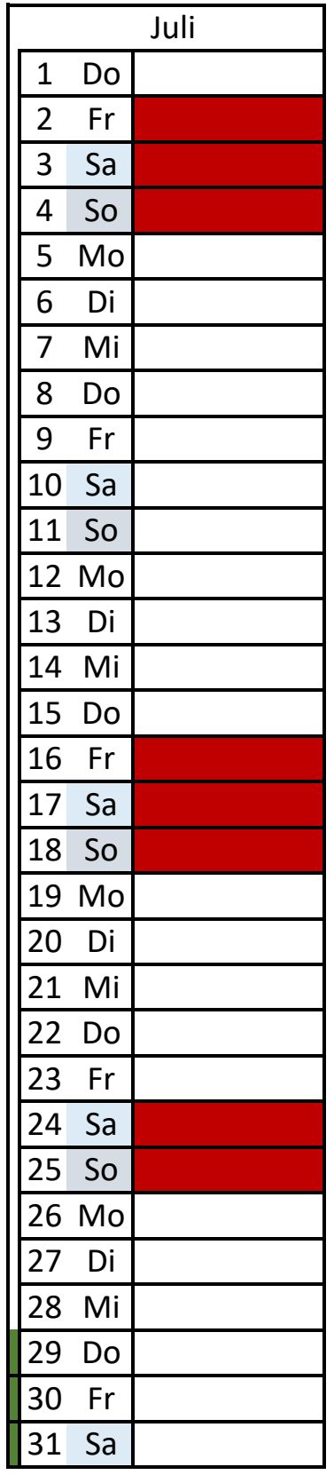 Kalenderblatt Abpril